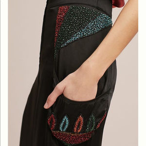 RAGA Black Beaded Satin Pants